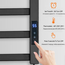 Load image into Gallery viewer, OXG Black/White Electric Towel Rack Touch Digital Display,Energy Saving Electric Towel Holder,Electric Towel Heater Thermostatic