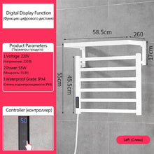 Load image into Gallery viewer, OXG Black/White Electric Towel Rack Touch Digital Display,Energy Saving Electric Towel Holder,Electric Towel Heater Thermostatic