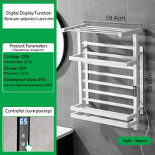 Load image into Gallery viewer, OXG Black/White Electric Towel Rack Touch Digital Display,Energy Saving Electric Towel Holder,Electric Towel Heater Thermostatic
