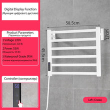 Load image into Gallery viewer, OXG Black/White Electric Towel Rack Touch Digital Display,Energy Saving Electric Towel Holder,Electric Towel Heater Thermostatic