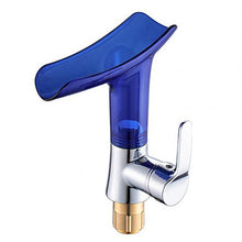Load image into Gallery viewer, Transparent Wine Glass Shape Bathroom Basin Deck Mounted Waterfall Facuet Mixer Tap