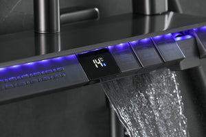 Digital Display Smart Mixer With LED Light 5 Function Piano Button Shower