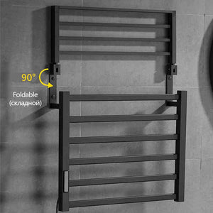 OXG Black/White Electric Towel Rack Touch Digital Display,Energy Saving Electric Towel Holder,Electric Towel Heater Thermostatic