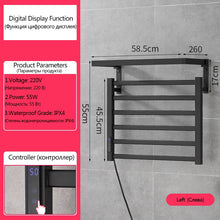 Load image into Gallery viewer, OXG Black/White Electric Towel Rack Touch Digital Display,Energy Saving Electric Towel Holder,Electric Towel Heater Thermostatic
