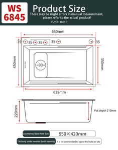 Stainless Steel Kitchen Waterfall Sink Digital Display