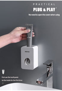 New Automatic Toothpaste Dispenser Dust-proof Toothbrush Holder