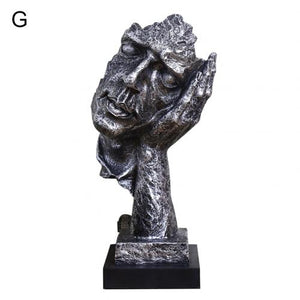 Resin Silence Is Gold Abstract Sculpture Modern Art Sculpture Statues for Decoration