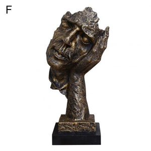 Resin Silence Is Gold Abstract Sculpture Modern Art Sculpture Statues for Decoration