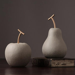 New Minimalist Ceramic Apple Pear Ornament Fruit Ceramic Art and Crafts decoracion