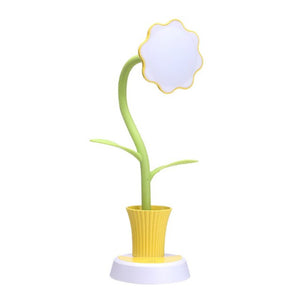 Sunflower Shape Eyes Friendly USB Rechargeable Pen Holder LED Table Lamp Light Desktop Home Decoration