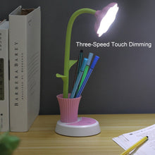 Load image into Gallery viewer, Sunflower Shape Eyes Friendly USB Rechargeable Pen Holder LED Table Lamp Light Desktop Home Decoration
