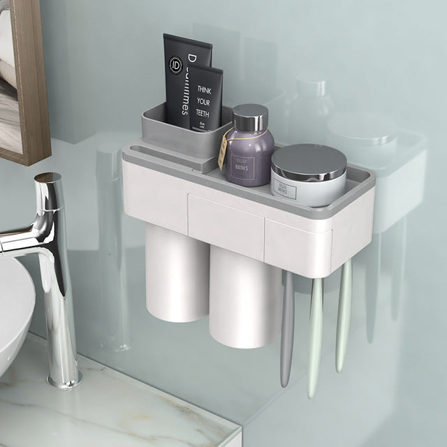 Magnetic Adsorption Inverted Toothbrush Holder